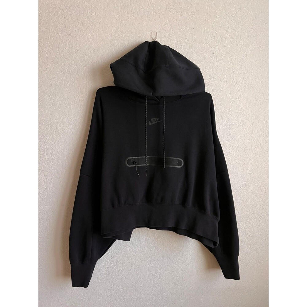 Nike Sportswear Tech Fleece Women's Over-Oversized Crop Hoodie Black Size MEDIUM